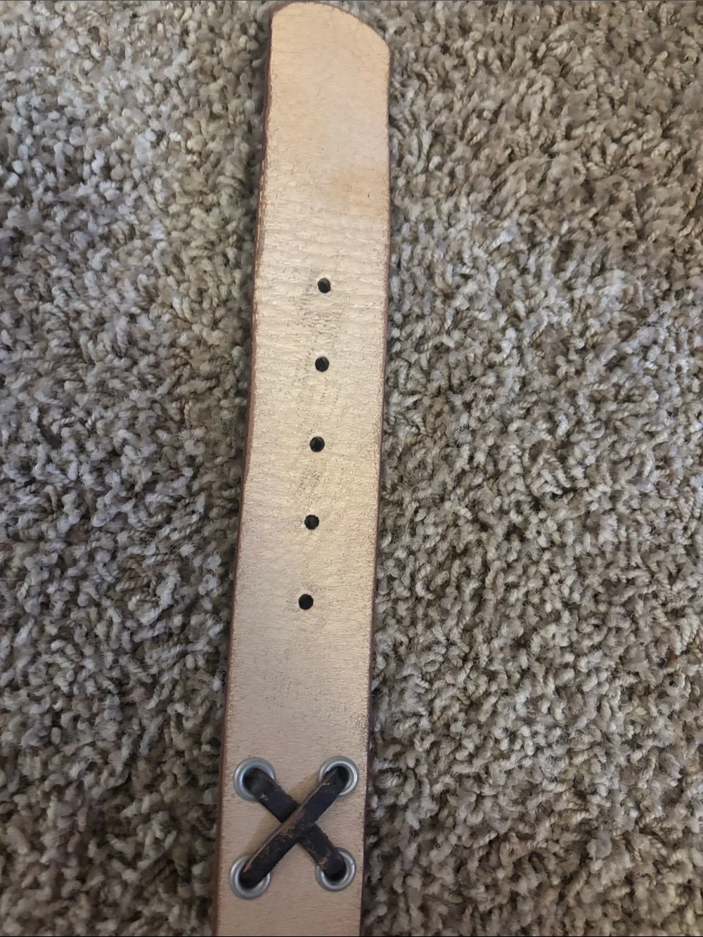 Vintage True Religion Tan Leather Belt with Dark Contrast Stitching